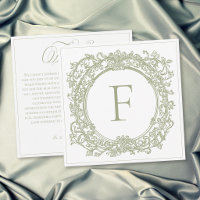 Casamento de Jardim com Brasão Verde Elegante Vint
