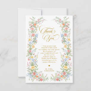 Cartão De Agradecimento Casamento de Jardim de Primavera Ornate Pastel Sua