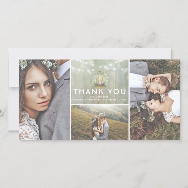 Cartão De Agradecimento Casamento de Lanterna e Bebê, Obrigado (Frente)