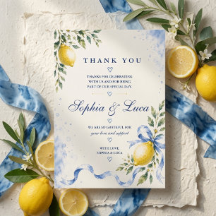 Cartão De Agradecimento Casamento de Limão Italiano de Luxo