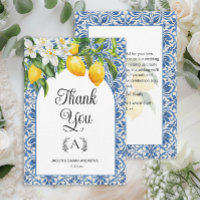 Casamento de Limões Monograma Branco Azul Mediterr