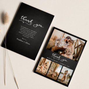Cartão De Agradecimento Casamento de Lousa Multi Foto Roteiro de Agradec
