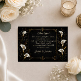 Cartão De Agradecimento Casamento de Luxo Gótico