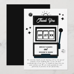 Cartão De Agradecimento Casamento de Máquina de Slot Casino de Destino de 