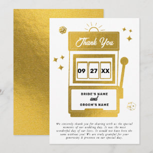 Cartão De Agradecimento Casamento de Máquina de Slot Casino de Destino de 