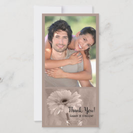 Cartão De Agradecimento Casamento de margarida rosa pálido, obrigado