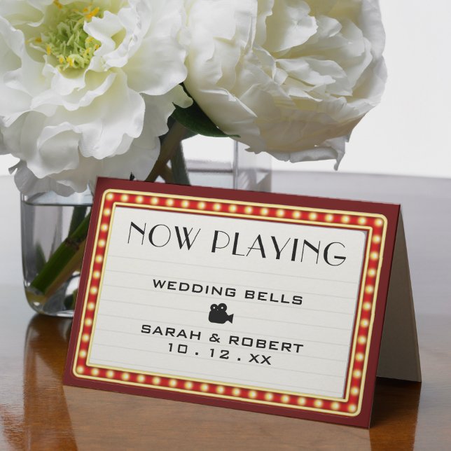 Cartão De Agradecimento Casamento de Máscara de Cinema Retro (Criador carregado)