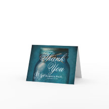 Casamento de Mason Jar, Azul Russo Personalizado