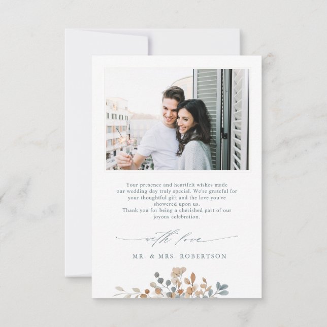 Cartão De Agradecimento Casamento De Molho Terrestre De Tonelada Suave (Verso)