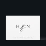 Cartão De Agradecimento Casamento de Monograma Elegante Preto e Branco<br><div class="desc">Cartões de agradecimentos de monograma de casamento elegante. Esta carta monográfica do casamento apresenta uma elegante e elegante e uma tipografia clássica. Personalize adicionando seu próprio monograma e outros detalhes. Este cartões de agradecimentos de casamento de monograma minimalista também será perfeito como uma papelaria de casal.</div>