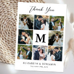 Cartão De Agradecimento Casamento de Monograma Personalizado com Colagem d<br><div class="desc">Expresse sua gratidão em estilo com nossa Colagem de Fotos Elegante de Casamento Obrigado Cartões. Projetados para casais modernos, essas cartas misturam simplicidade e sofisticação, fazer-os da forma perfeita de obrigado de seus entes queridos por fazerem parte de seu dia especial. Design de Colagem de Fotografias: Mostra até 8 fotos...</div>