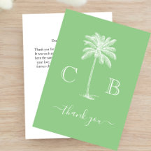 Casamento de Monogramas de Palma Tropical Simples 