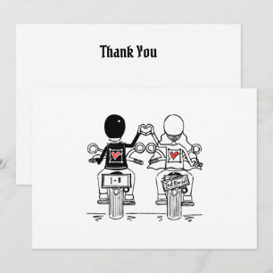Cartão De Agradecimento Casamento de Motoqueira