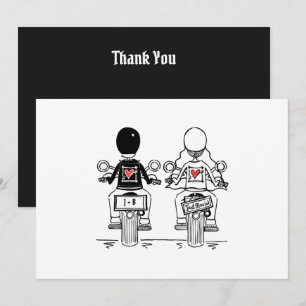 Cartão De Agradecimento Casamento de Motoqueiro