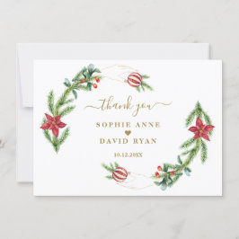 Cartão De Agradecimento Casamento de Natal do Pine de Natal Cones Cones