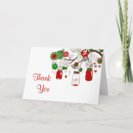 Cartão De Agradecimento Casamento de Natal Jarro de Mason Country Obrigado