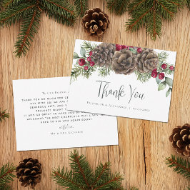 Cartão De Agradecimento Casamento de Natal Russo com Aquarela