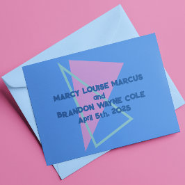 Cartão De Agradecimento Casamento de Ondas Nova Azul com 80 Pastéis