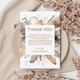 Cartão De Agradecimento Casamento de outono de cinza Castanho