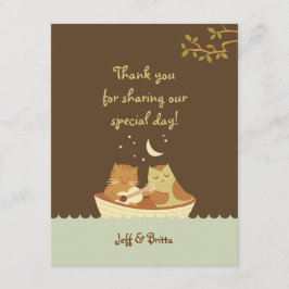 Cartão De Agradecimento Casamento de Owl & Pussycat Storybook (Azul e Cast