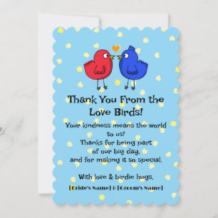 Cartão De Agradecimento Casamento de Pássaros de Amor