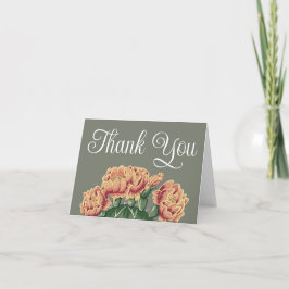 Cartão De Agradecimento Casamento De Pear Cactus De Flores Elegantes