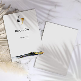 Cartão De Agradecimento Casamento de Peixes de Watercolor Koi