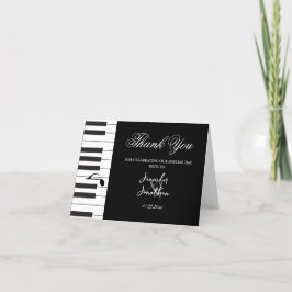 Cartão De Agradecimento Casamento de Piano Keys, Músicos Criativos