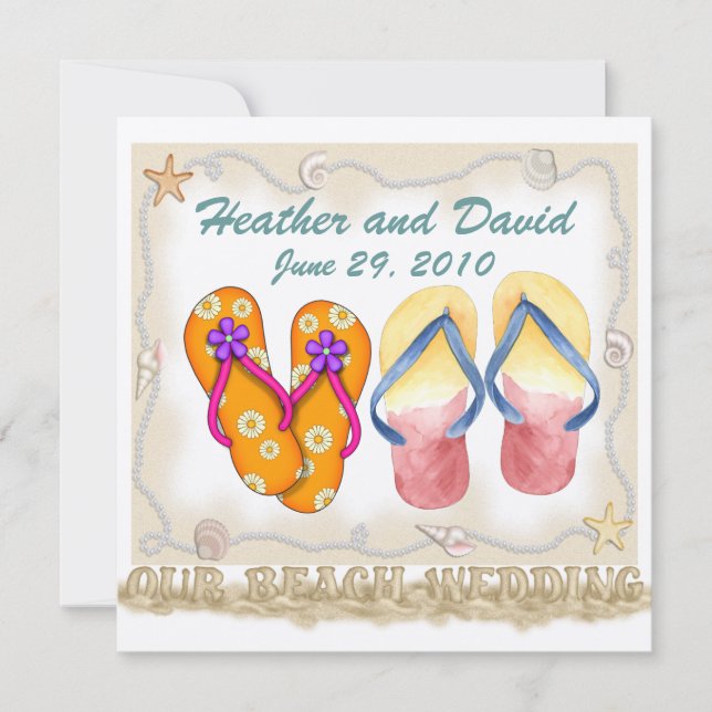 Cartão De Agradecimento Casamento de Praia Obrigado - SRF (Frente)