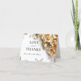Cartão De Agradecimento Casamento de primavera de Rosa de Ouro de Boho Mod