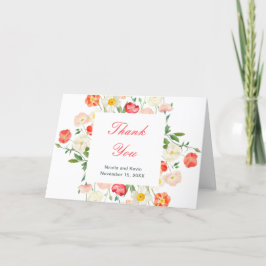 Cartão De Agradecimento Casamento de primavera de Tulipas e Daffodils