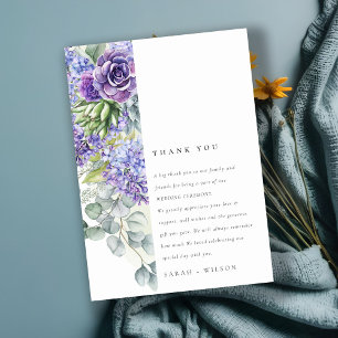 Cartão De Agradecimento Casamento de Quadro Botânico Eucalyptus Suculente