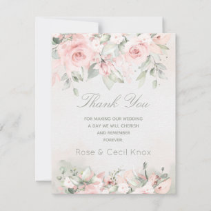 Cartão De Agradecimento Casamento de Rosa