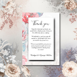 Cartão De Agradecimento casamento de rosa de flor silvestre branco Floral