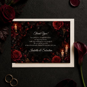 Cartão De Agradecimento Casamento de Rosa Gótica Mal-humorada
