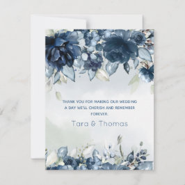 Cartão De Agradecimento Casamento de Rosas em cascata