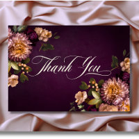 Casamento de Script Floral Floral Elegante Burgund