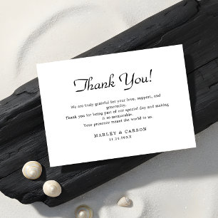 Cartão De Agradecimento Casamento de Script Minimalista Simples E Limpo