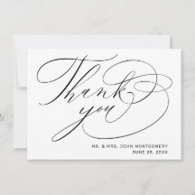 Casamento de Script Moderno Branco Negro Elegante