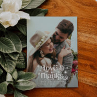 Casamento de Sobreposição de Obrigados e Amor Retr