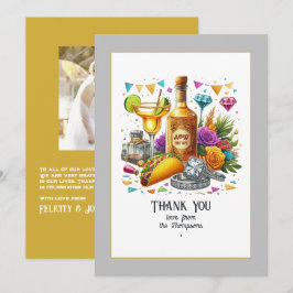 Cartão De Agradecimento Casamento de Taco & Tequila Fiesta Mexicana