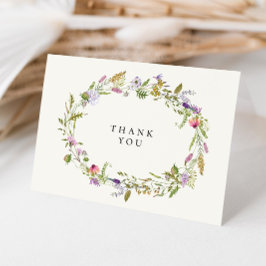 Cartão De Agradecimento Casamento de terra do Jardim de Flores Selvagens E