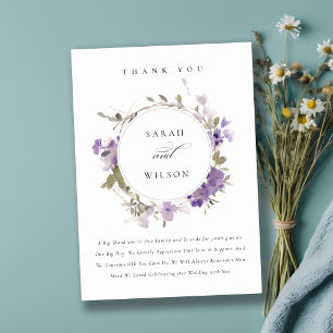 Cartão De Agradecimento Casamento de Terra Floral do Elegante Rustic Meado