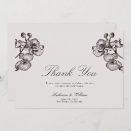 Cartão De Agradecimento Casamento de Tinta 3 Clássica Clássica Moderna Ele