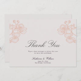 Cartão De Agradecimento Casamento de Tinta Orquídea Clássica Moderna Elega