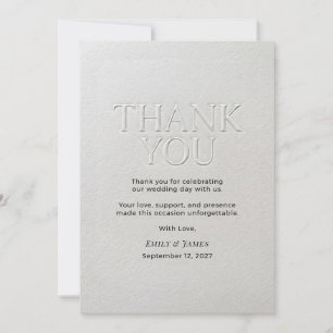 Cartão De Agradecimento Casamento de Tipografia Minimalista Moderna