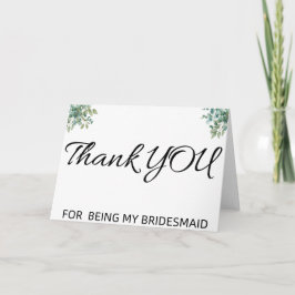 Cartão De Agradecimento casamento de verde eucalipto