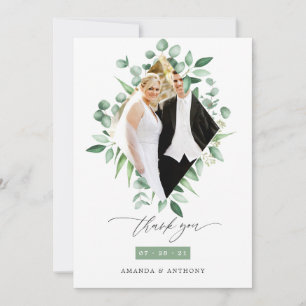 Cartão De Agradecimento Casamento de verdejante floresta de eucalipto em a