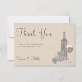 Cartão De Agradecimento Casamento de Vinha de Vinho Russo