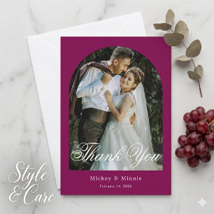Cartão De Agradecimento Casamento de Vinho com Foto e Texto Personalizados